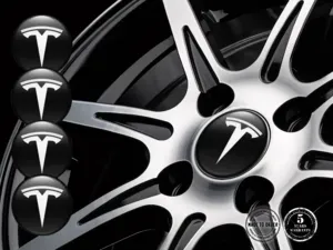 Tesla Décalques Jantes Voiture Logos Bombés de Luxe